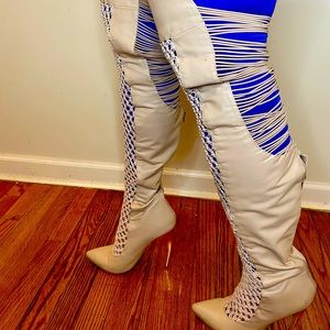 Bebe thigh high boots worn but still lots of life left slight nick see pics